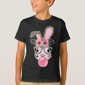 T-shirt Lapin de Pâques à Imprimé Léopard Soufflant du Bub