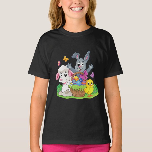 T-shirt lapin de Pâques, agneau & puzzle de poussette t-sh (Devant)