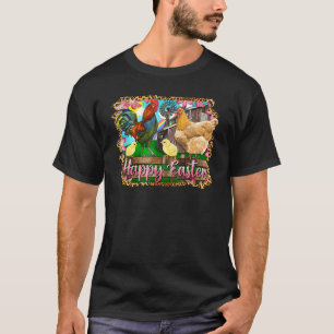 T-shirt Lapin de Pâques Agriculteur Poule Lapin Pâques D