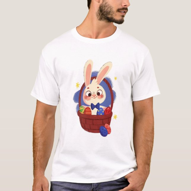 T-shirt Lapin de Pâques avec oeufs (Devant)
