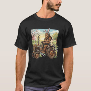 T-shirt Lapin de Pâques Bigfoot Tracteur Drôle de Printemp