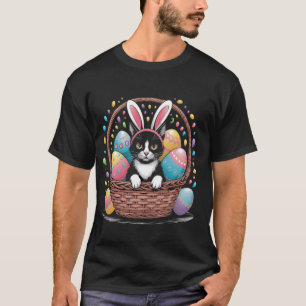 T-shirt Lapin de Pâques Chat Mignon Chaton Panier d'Œufs H