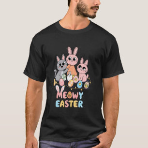 T-shirt Lapin de Pâques en chats Meowy Animal Familier