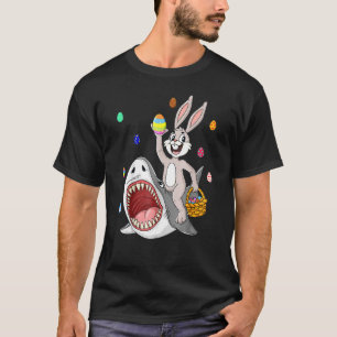 T-shirt Lapin de Pâques équitation Requin Drôle OEufs Pani