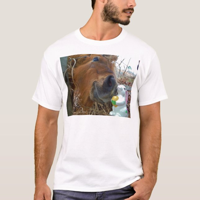 T-shirt Lapin de Pâques et cheval Brown (Devant)
