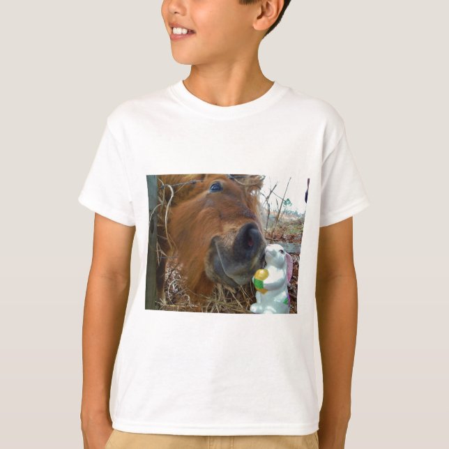 T-shirt Lapin de Pâques et cheval Brown (Devant)