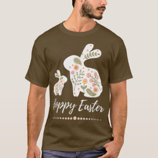 T-shirt Lapin de Pâques Hoppy Floral Boho Hopping Rabin pa