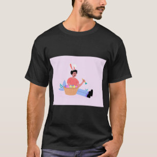 T-shirt Lapin de Pâques Joie Imprimer Tee