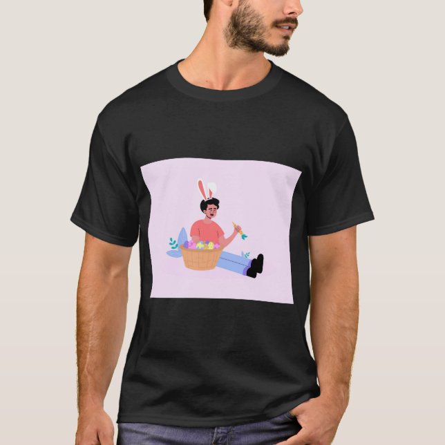 T-shirt Lapin de Pâques Joie Imprimer Tee (Devant)