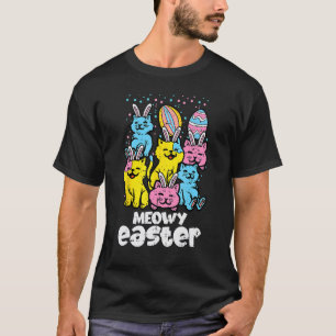 T-shirt Lapin de Pâques Meowy Chats Animal de Printemps An