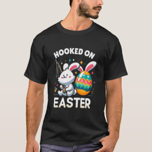T-shirt Lapin de Pâques mignon pêchant des œufs Vacances a