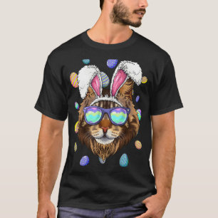 T-shirt Lapin de Pâques oreilles de chat Maine Coon Chasse