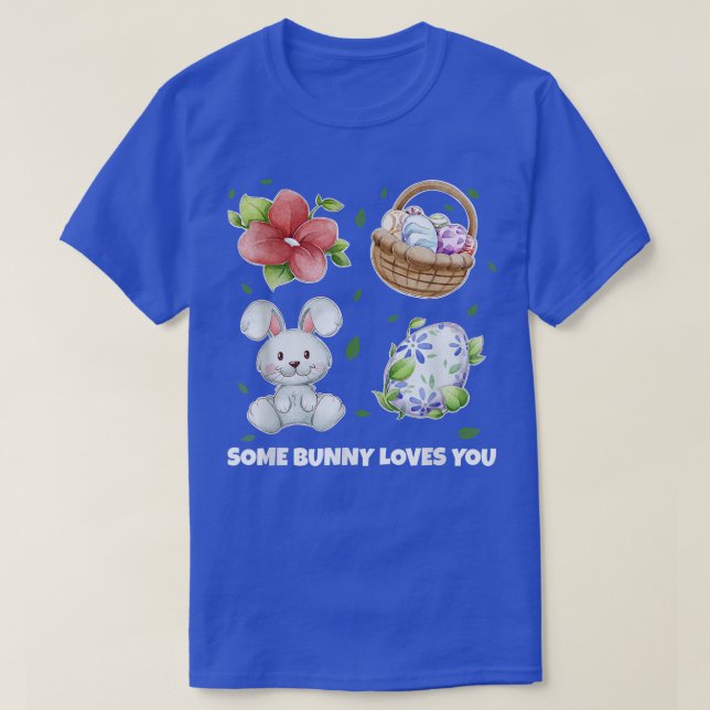 T-shirt Lapin De Pâques, Un Petit Lapin Vous Aime 353  (Design devant)