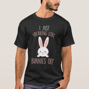 T-shirt Lapin Drôle Lapin Je Juste Freaking Love Bunnies O