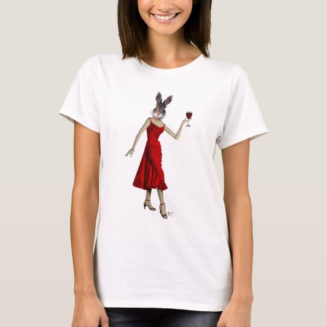 T-shirt Lapin en robe rouge (Devant)