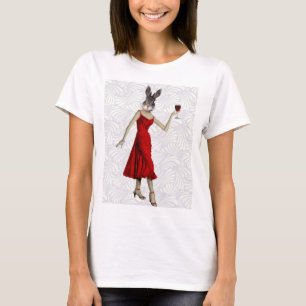 T-shirt Lapin en robe rouge 2