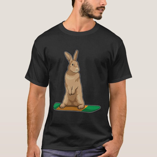 T-shirt Lapin en Snowboard avec Snowboard (Devant)