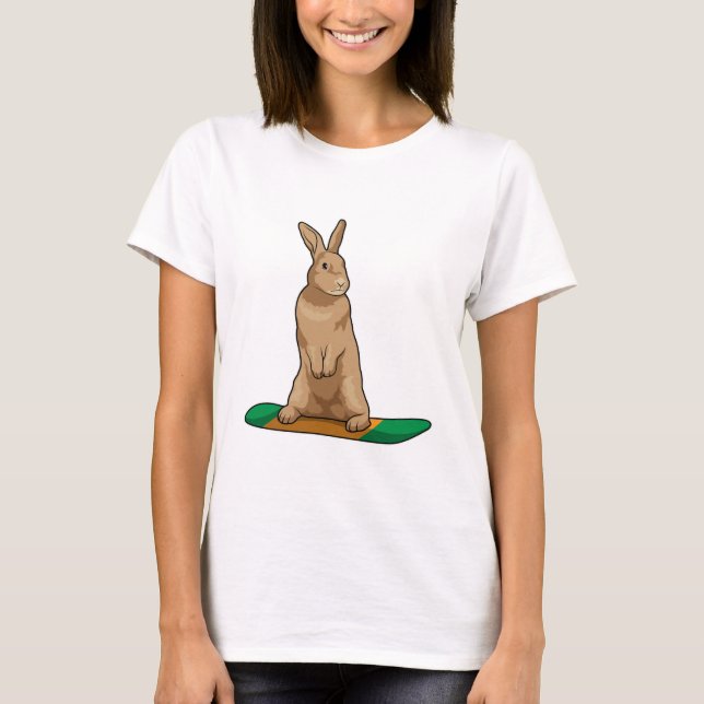 T-shirt Lapin en Snowboard avec Snowboard (Devant)