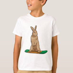 T-shirt Lapin en Snowboard avec Snowboard