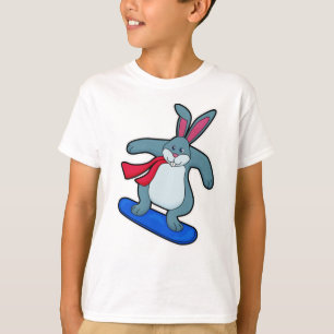 T-shirt Lapin en Snowboard avec Snowboard & Scarf