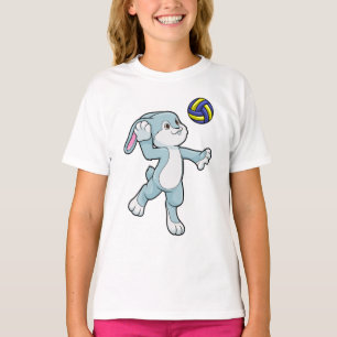 T-shirt Lapin en sport avec volleyball