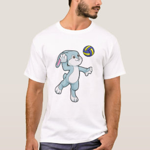 T-shirt Lapin en sport avec volleyball