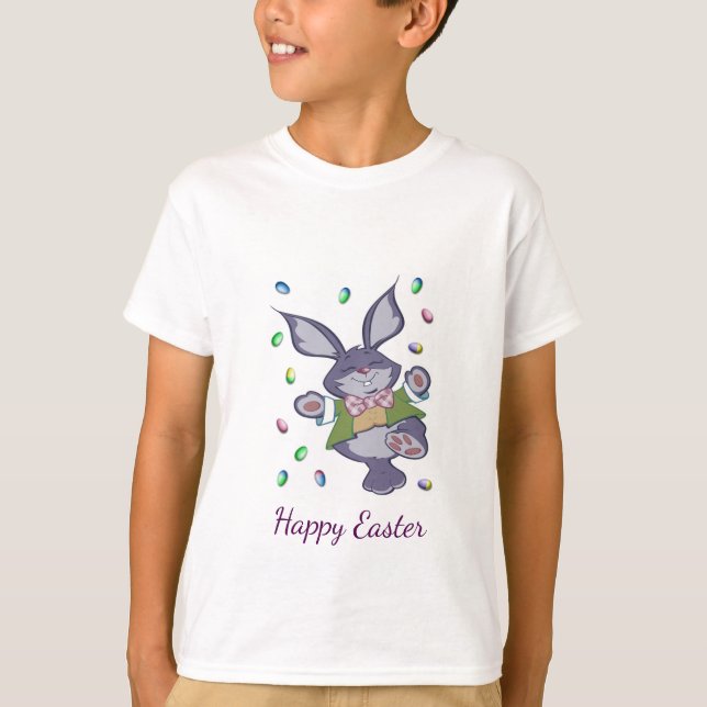 T-shirt Lapin et oeufs de Pâques (Devant)