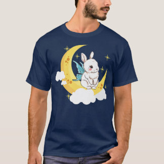 T-shirt Lapin Fée Fairycore Esthétique Lapin Sur Une Cresc