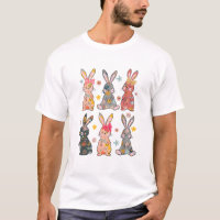 Lapin Floral Fleur de Pâques Bunny Rétro Vintage