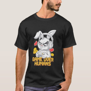 T-shirt Lapin grincheux joueur geeek humour de jeu drôle