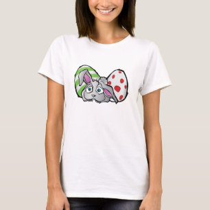 T-shirt Lapin gris avec oeufs de Pâques
