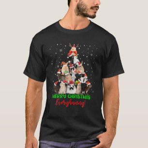 T-shirt Lapin Lapin Arbre de Noël Joyeux Noël Partout