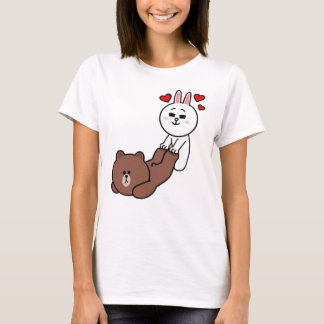 T-shirt lapin lapin lapin de lapin de cony d'ours Brown êt