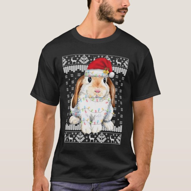 T-shirt Lapin Lapin Noël Vilain Sweet Drôle Noël Tre (Devant)