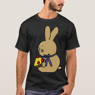 T-shirt Lapin mignon avec tranche de pizza