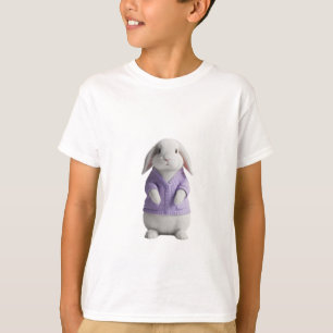 T-shirt Lapin mignon en pull violet Enfants