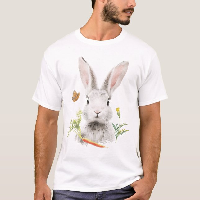 T-shirt Lapin mignon et carotte (Devant)