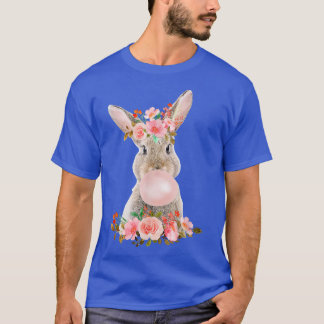 T-shirt Lapin Mignonne Au Coeur Floral Bubbleg Pâques