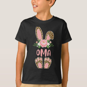 T-shirt Lapin oma léopard floral joyeux pâques printemps F