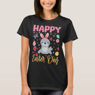 T-shirt Lapin Otarie Oeufs Colorés Chasse Joyeuses Pâques