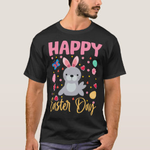 T-shirt Lapin Otarie Oeufs Colorés Chasse Joyeuses Pâques