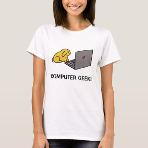 T-shirt lapin sur l'ordinateur portable, GEEK d'ORDINATEUR