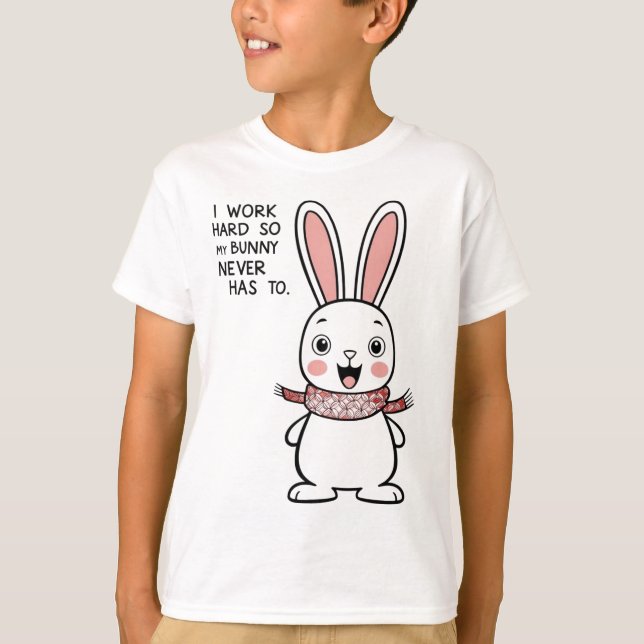 T-shirt lapin surpris - Réaction lapin mignon avec (Devant)