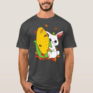 T-shirt Lapin Tombant Feuilles En Automne CornT-Shirt