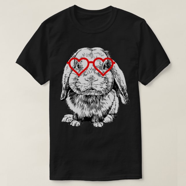 T-shirt Lapin Valentines Jour Bunny Holland Lop Maman Anim (Design devant)