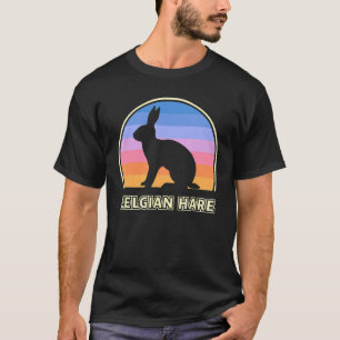 T-shirt Lapin Vintage Sunset Lièvre de Belgique