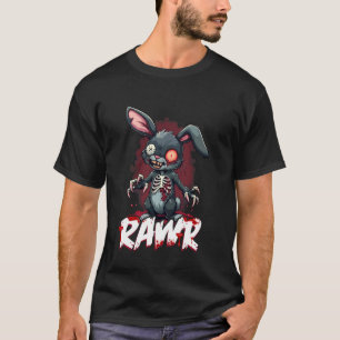 T-shirt Lapin Zombie, Lapin Mort-Vivant Dystopique Effraya