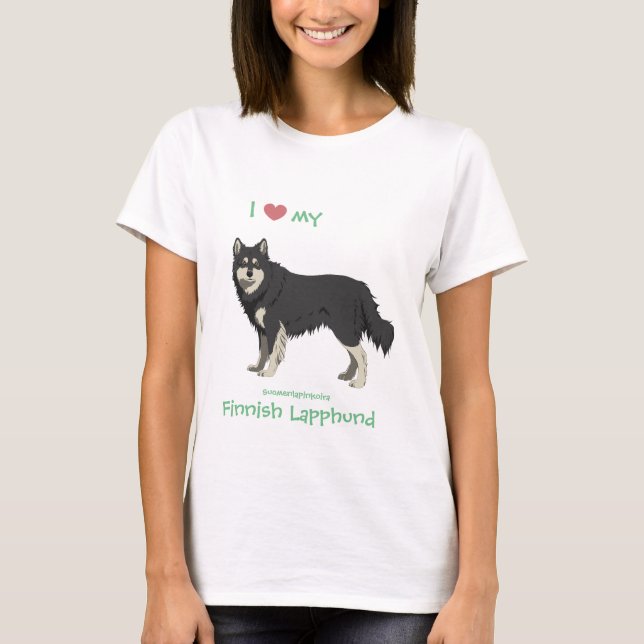 T-shirt Lapphund noir et blanc - lapinkoira (Devant)