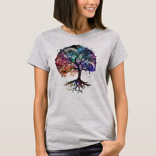 T-shirt L'arbre de la vie : nourrir les rêves sous le cou (Devant)