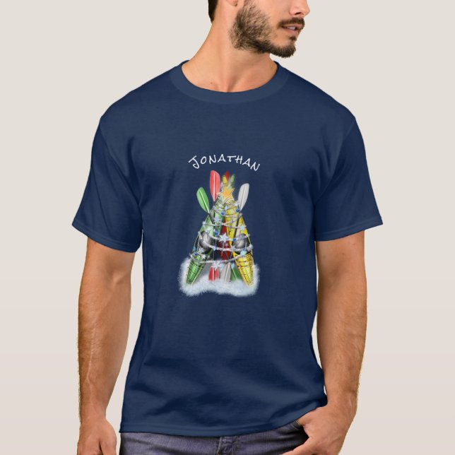T-shirt L'arbre de Noël Kayak personnalisé (Devant)